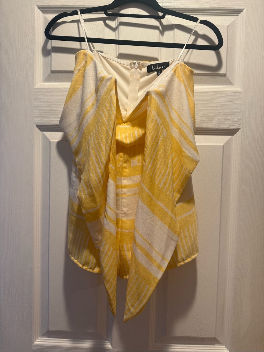 Lulu's Yellow & White Handkerchief Hem Cami Top